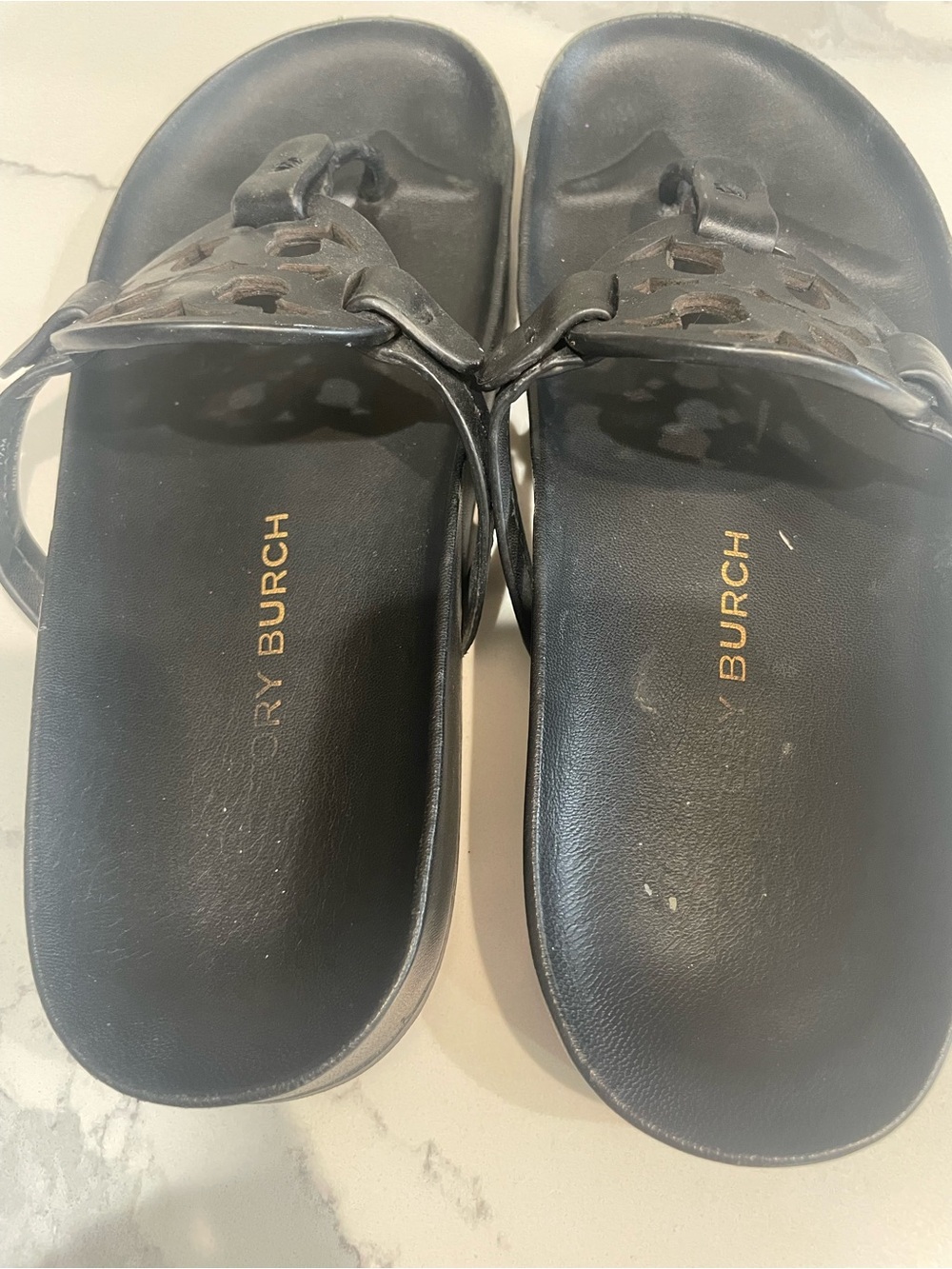 Tory Burch Black Cloud Miller Thong Sandals - Picture 7 of 10
